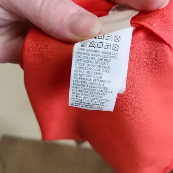 Lucky Brand Paisley Chiffon Overlay Hi Low Tassel Belted Red Size Medium - Picture 10 of 10